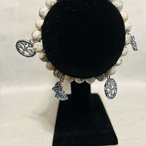 Elegant Silver and Blue Charm Bracelet